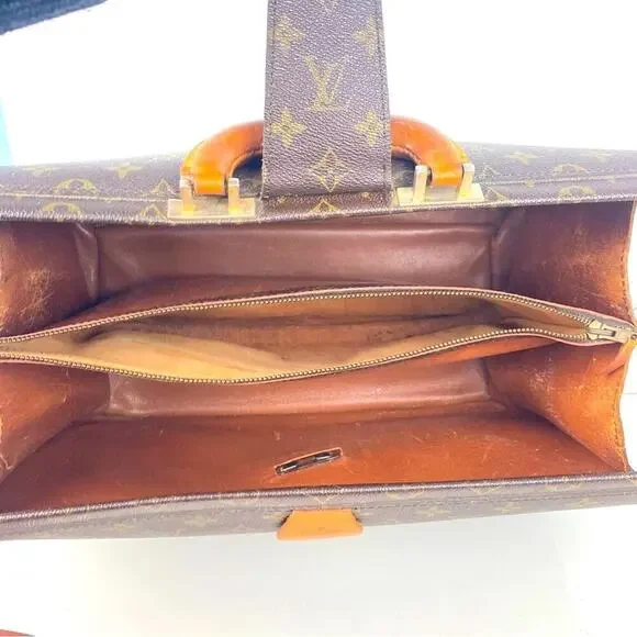 LOUIS VUITTON Monogram Serviette Fermoir Business Bag, Dr’s Briefcase Vintage - Picture 5 of 16
